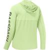 imageBASSDASH UPF 50 Mens UV Sun Protection Long Sleeve Performance Fishing Hoodie Hooded ShirtsApple GreenDark Grey Logo