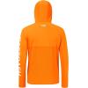 imageBASSDASH UPF 50 Mens UV Sun Protection Long Sleeve Performance Fishing Hoodie Hooded ShirtsOrangeWhite Logo