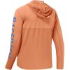 imageBASSDASH UPF 50 Mens UV Sun Protection Long Sleeve Performance Fishing Hoodie Hooded ShirtsPeachVivid Blue Logo