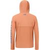 imageBASSDASH UPF 50 Mens UV Sun Protection Long Sleeve Performance Fishing Hoodie Hooded ShirtsPeachVivid Blue Logo