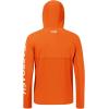 imageBASSDASH UPF 50 Mens UV Sun Protection Long Sleeve Performance Fishing Hoodie Hooded ShirtsTangerineWhite Logo