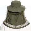 imageBASSDASH UPF 50 Mosquito Net Hat with Stowable Neck Flap for Men Women Outdoor Fishing Hiking Camping Gardening FH17Army Green