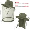 imageBASSDASH UPF 50 Mosquito Net Hat with Stowable Neck Flap for Men Women Outdoor Fishing Hiking Camping Gardening FH17Army Green