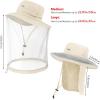 imageBASSDASH UPF 50 Mosquito Net Hat with Stowable Neck Flap for Men Women Outdoor Fishing Hiking Camping Gardening FH17Beige