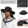 imageBASSDASH UPF 50 Mosquito Net Hat with Stowable Neck Flap for Men Women Outdoor Fishing Hiking Camping Gardening FH17Black