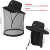 imageBASSDASH UPF 50 Mosquito Net Hat with Stowable Neck Flap for Men Women Outdoor Fishing Hiking Camping Gardening FH17Black