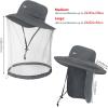 imageBASSDASH UPF 50 Mosquito Net Hat with Stowable Neck Flap for Men Women Outdoor Fishing Hiking Camping Gardening FH17Dark Grey