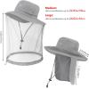 imageBASSDASH UPF 50 Mosquito Net Hat with Stowable Neck Flap for Men Women Outdoor Fishing Hiking Camping Gardening FH17Light Grey
