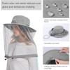 imageBASSDASH UPF 50 Mosquito Net Hat with Stowable Neck Flap for Men Women Outdoor Fishing Hiking Camping Gardening FH17Light Grey