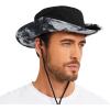 imageBASSDASH UPF 50 Patterned Under Brim Foldable Lightweight Bucket Sun Hats for Fishing Hiking Safari Men Women FH18BlackSplash Black