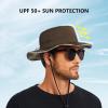 imageBASSDASH UPF 50 Patterned Under Brim Foldable Lightweight Bucket Sun Hats for Fishing Hiking Safari Men Women FH18Dark BrownHighland Ii