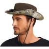 imageBASSDASH UPF 50 Patterned Under Brim Foldable Lightweight Bucket Sun Hats for Fishing Hiking Safari Men Women FH18Dark BrownHighland Ii