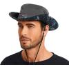 imageBASSDASH UPF 50 Patterned Under Brim Foldable Lightweight Bucket Sun Hats for Fishing Hiking Safari Men Women FH18Dark GreyDark Grey Camo
