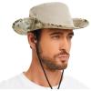 imageBASSDASH UPF 50 Patterned Under Brim Foldable Lightweight Bucket Sun Hats for Fishing Hiking Safari Men Women FH18KhakiBrown Camo