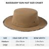 imageBASSDASH UPF 50 Patterned Under Brim Foldable Lightweight Bucket Sun Hats for Fishing Hiking Safari Men Women FH18Light BrownGrunge Camo