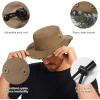 imageBASSDASH UPF 50 Patterned Under Brim Foldable Lightweight Bucket Sun Hats for Fishing Hiking Safari Men Women FH18Light BrownGrunge Camo