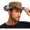 imageBASSDASH UPF 50 Patterned Under Brim Foldable Lightweight Bucket Sun Hats for Fishing Hiking Safari Men Women FH18Light BrownGrunge Camo