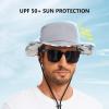 imageBASSDASH UPF 50 Patterned Under Brim Foldable Lightweight Bucket Sun Hats for Fishing Hiking Safari Men Women FH18Light GreyBlack Ink Washes