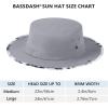 imageBASSDASH UPF 50 Patterned Under Brim Foldable Lightweight Bucket Sun Hats for Fishing Hiking Safari Men Women FH18Light GreyBlack Ink Washes
