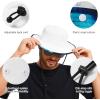 imageBASSDASH UPF 50 Patterned Under Brim Foldable Lightweight Bucket Sun Hats for Fishing Hiking Safari Men Women FH18WhiteBlue and Black Camo