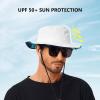 imageBASSDASH UPF 50 Patterned Under Brim Foldable Lightweight Bucket Sun Hats for Fishing Hiking Safari Men Women FH18WhiteBlue and Black Camo