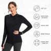 imageBASSDASH Womens UPF 50 Hiking Fishing Hoodie UV Shirt Long Sleeve Outdoor Activewear Breathable Lightweight StretchBlack