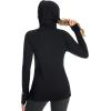 imageBASSDASH Womens UPF 50 Hiking Fishing Hoodie UV Shirt Long Sleeve Outdoor Activewear Breathable Lightweight StretchBlack