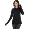 imageBASSDASH Womens UPF 50 Hiking Fishing Hoodie UV Shirt Long Sleeve Outdoor Activewear Breathable Lightweight StretchBlack