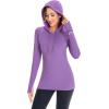 imageBASSDASH Womens UPF 50 Hiking Fishing Hoodie UV Shirt Long Sleeve Outdoor Activewear Breathable Lightweight StretchLight Purple