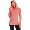 imageBASSDASH Womens UPF 50 Hiking Fishing Hoodie UV Shirt Long Sleeve Outdoor Activewear Breathable Lightweight StretchPeach Amber