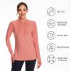 imageBASSDASH Womens UPF 50 Hiking Fishing Hoodie UV Shirt Long Sleeve Outdoor Activewear Breathable Lightweight StretchPeach Amber