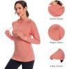 imageBASSDASH Womens UPF 50 Hiking Fishing Hoodie UV Shirt Long Sleeve Outdoor Activewear Breathable Lightweight StretchPeach Amber