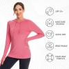 imageBASSDASH Womens UPF 50 Hiking Fishing Hoodie UV Shirt Long Sleeve Outdoor Activewear Breathable Lightweight StretchPink