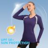 imageBASSDASH Womens UPF 50 WrinkleFree Fishing Shirt Long Sleeve V Neck Breathable Sun Protection TShirt for Hiking SR01WBlackberry Cordial