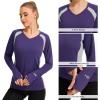 imageBASSDASH Womens UPF 50 WrinkleFree Fishing Shirt Long Sleeve V Neck Breathable Sun Protection TShirt for Hiking SR01WBlackberry Cordial