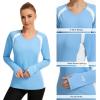 imageBASSDASH Womens UPF 50 WrinkleFree Fishing Shirt Long Sleeve V Neck Breathable Sun Protection TShirt for Hiking SR01WCarolina