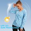 imageBASSDASH Womens UPF 50 WrinkleFree Fishing Shirt Long Sleeve V Neck Breathable Sun Protection TShirt for Hiking SR01WFish Camo