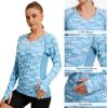 imageBASSDASH Womens UPF 50 WrinkleFree Fishing Shirt Long Sleeve V Neck Breathable Sun Protection TShirt for Hiking SR01WFish Camo