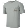 imageBASSDASH Mens UPF 50 Fishing Graphic TShirts Pocket Short Sleeve Shirt Quick Dry UV Sun Protection Casual Outdoor FS46MAsh GreyRainbow Trout
