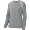 imageBASSDASH Mens UPF 50 WrinkleFree Fishing Shirt Long Sleeve Casual Tee with Breathable Mesh for Hiking Running SR01MRhino Grey