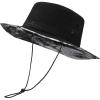 imageBASSDASH UPF 50 Patterned Under Brim Foldable Lightweight Bucket Sun Hats for Fishing Hiking Safari Men Women FH18BlackSplash Black