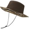 imageBASSDASH UPF 50 Patterned Under Brim Foldable Lightweight Bucket Sun Hats for Fishing Hiking Safari Men Women FH18Dark BrownHighland Ii