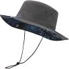 imageBASSDASH UPF 50 Patterned Under Brim Foldable Lightweight Bucket Sun Hats for Fishing Hiking Safari Men Women FH18Dark GreyDark Grey Camo