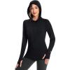 imageBASSDASH Womens UPF 50 Hiking Fishing Hoodie UV Shirt Long Sleeve Outdoor Activewear Breathable Lightweight StretchBlack