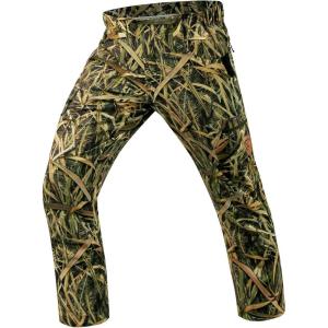 imageBASSDASH Mens Lightweight Hunting Pants 4Way Stretch Breathable Water Resistant for Turkey Early Season Spring SummerReeds