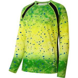imageBASSDASH Mens UPF 50 WrinkleFree Fishing Shirt Long Sleeve Casual Tee with Breathable Mesh for Hiking Running SR01MMahi 