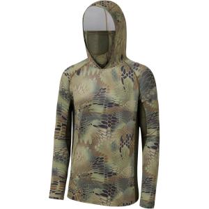 imageBASSDASH UPF 50 Mens Hunting Shirts with Mask Long Sleeve Camo Fishing HoodiePython Camo
