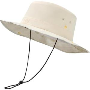 imageBASSDASH UPF 50 Patterned Under Brim Foldable Lightweight Bucket Sun Hats for Fishing Hiking Safari Men Women FH18BeigeBeige Camo