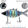 imageBASSDASH Bone Swimbait Multi Jointed Hard Fishing Lure for Bass Trout Bluegill Pike with Angled Cut Segments 37in066ozBlack Silver