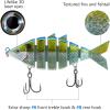 imageBASSDASH Bone Swimbait Multi Jointed Hard Fishing Lure for Bass Trout Bluegill Pike with Angled Cut Segments 37in066ozBlue Gold
